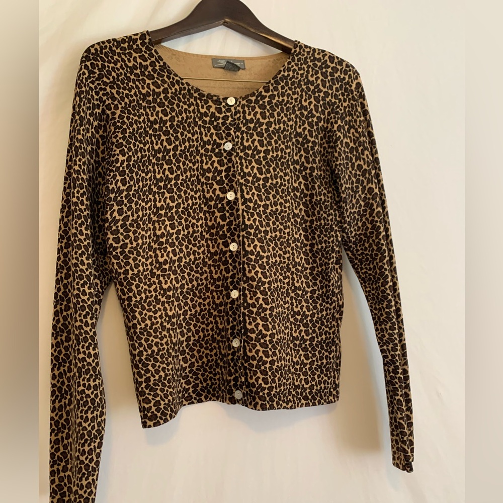 Leopard Print Button-Up Cardigan